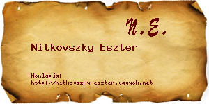 Nitkovszky Eszter névjegykártya